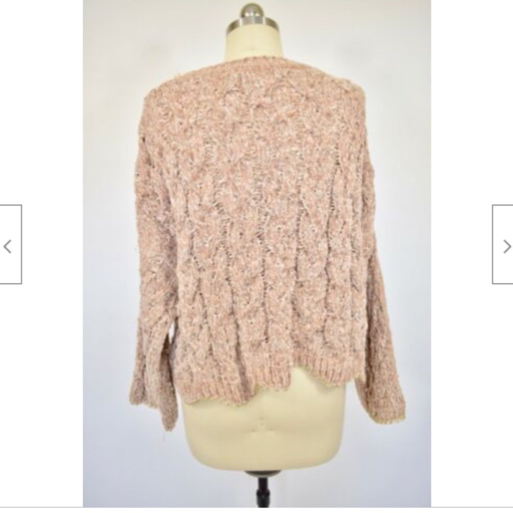 Yaira Beige Mauve Chenille Sweater Small - Picture 5 of 12